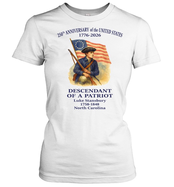 250th Anniversary Of The United States 1776–2026 Descendant Of A Patriot Women T-Shirt