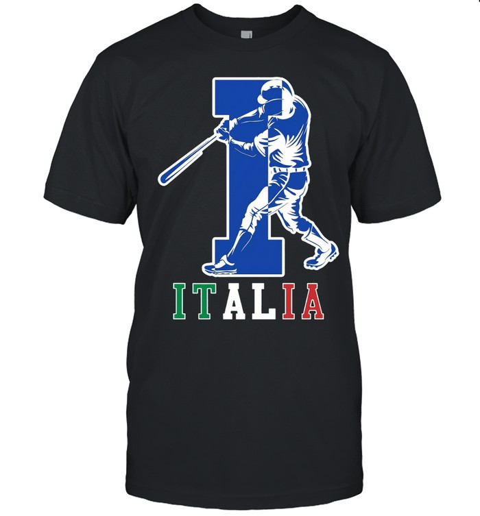 Baseball player with bold letter italian Italy sport Unisex T-Shirt
