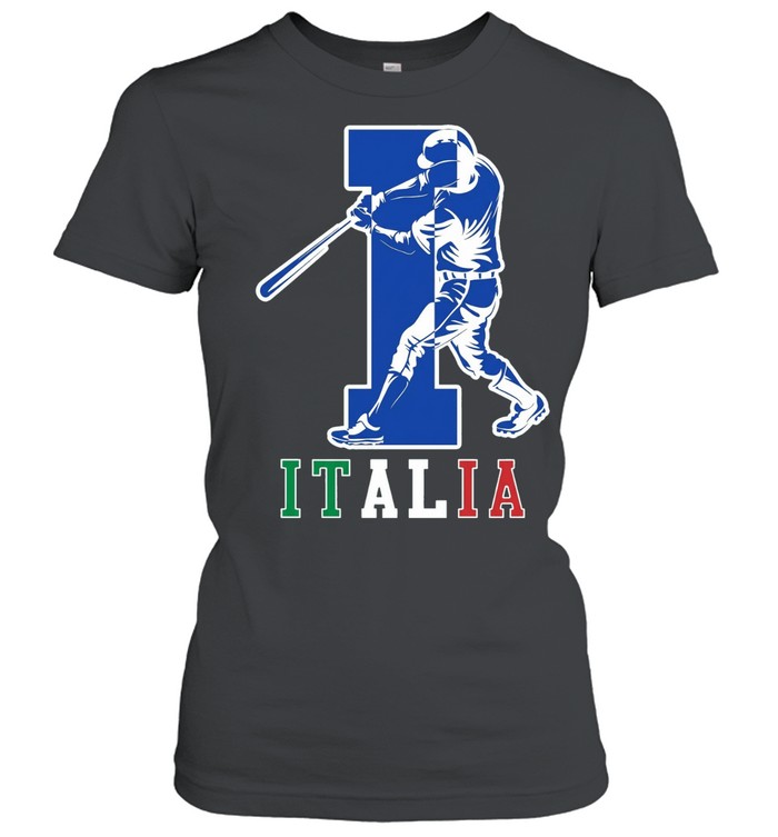 Baseball player with bold letter italian Italy sport Women T-Shirt