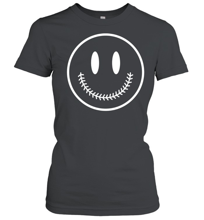 Baseball Smiley Face Women T-Shirt
