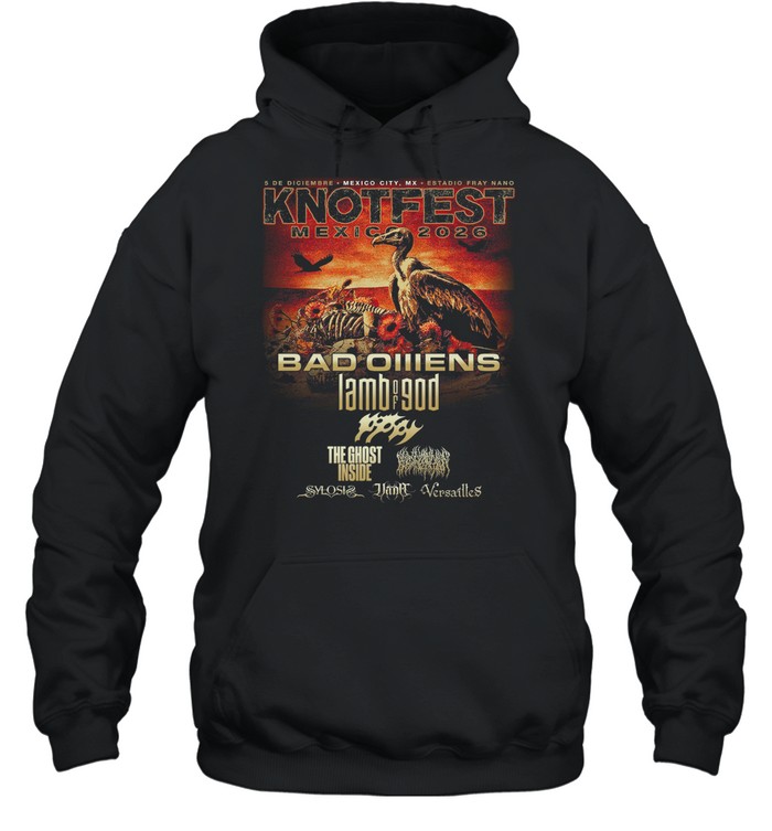 Knotfest Mexico 2026 Line Up Poster At Estadio Fray Nano Mexico City On December 5 2026 Hoodie