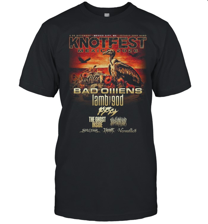 Knotfest Mexico 2026 Line Up Poster At Estadio Fray Nano Mexico City On December 5 2026 Unisex T-Shirt