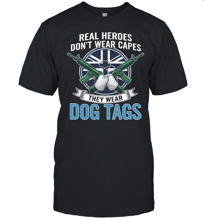 Real Heroes Dont Wear Capes They Wear Dog Tags Military Veteran Unisex T-Shirt