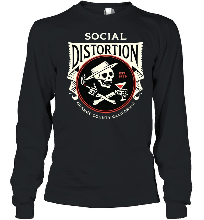 Social Distortion Orange County California Circle Skelly Tour Est 1979 Long Sleeve Tee