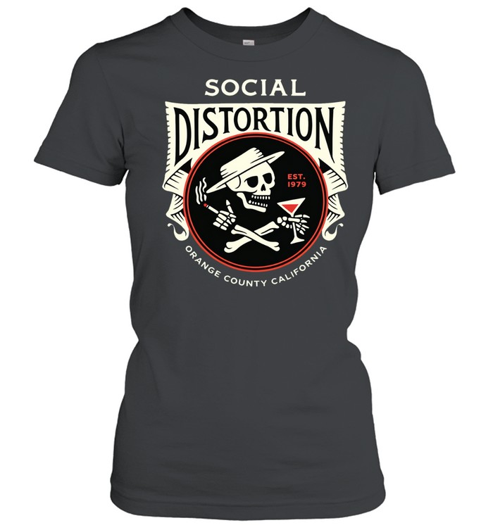 Social Distortion Orange County California Circle Skelly Tour Est 1979 Women T-Shirt