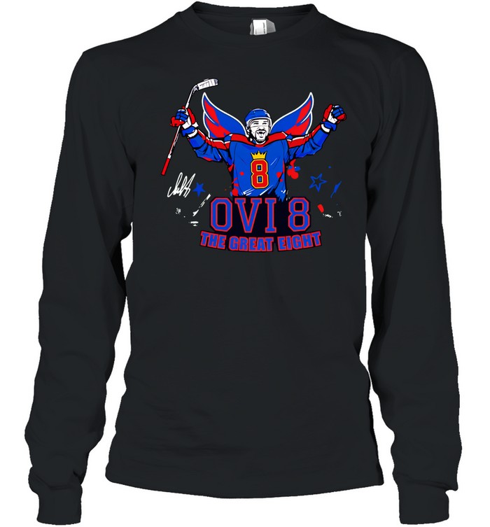 Alexander Ovechkin Washington Capitals Ovi 8 The Great Eight signature Long Sleeve Tee
