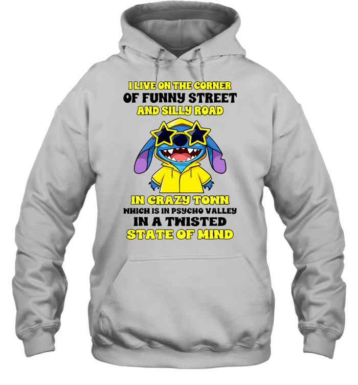I Live On The Corner Of Funny Street And Silly Road In Crazy Town Which Is In Psycho Valley In A Twisted State Of Mind Hoodie