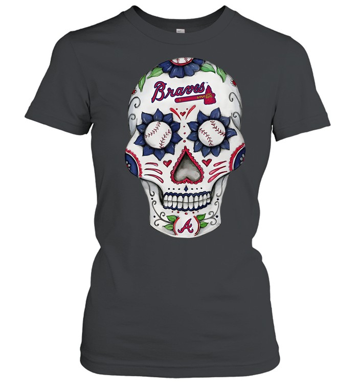 Atlanta Braves Sugar Skull Women T-Shirt