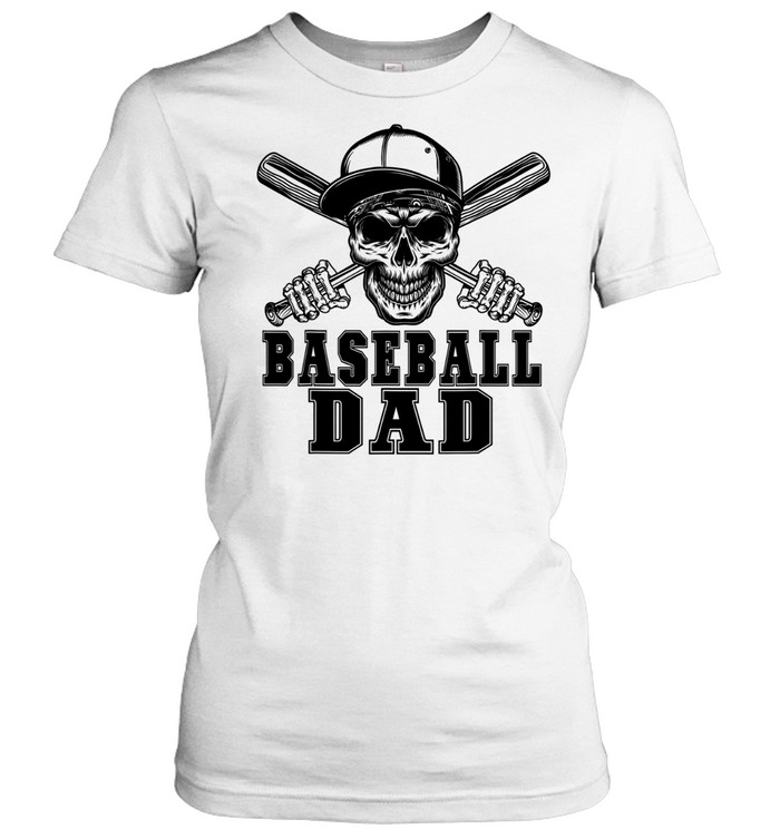 Baseball Dad Skull Women T-Shirt