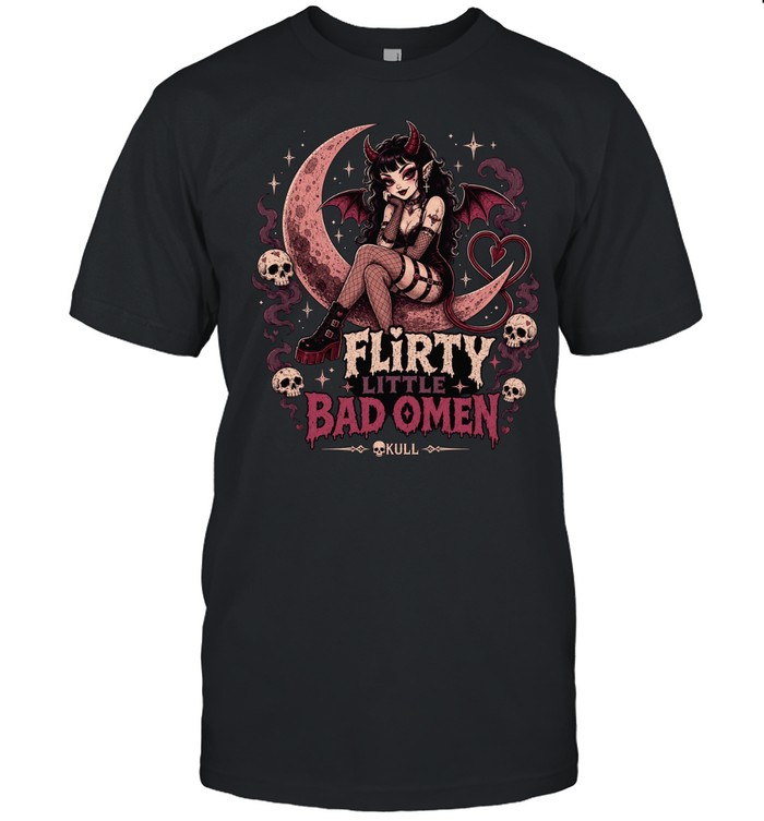 Flirty Little Bad Omen Gothic Devil Girl Unisex T-Shirt