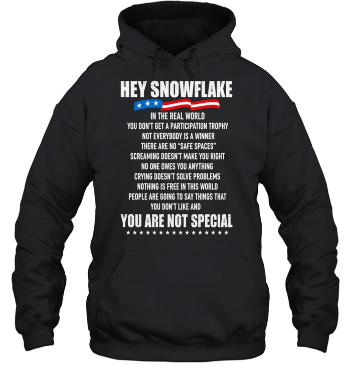 Hey Snowflake In The Real World You Are Not Special Hoodie