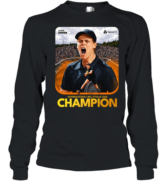 Jannik Sinner Roma Internazionali’Italia 2026 Golden Masters Long Sleeve Tee