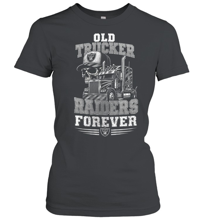 Las Vegas Raiders old trucker forever skull Women T-Shirt