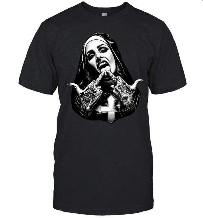 Nun with Crucifix Graphic Dark Unisex T-Shirt