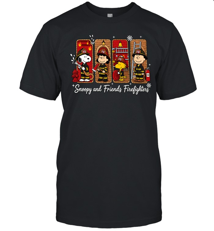 Peanuts Snoopy and friends firefighter graphic Unisex T-Shirt