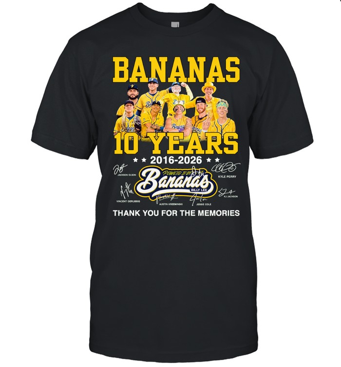 Savannah Bananas 10 Years 2016 2026 Thank You For The Memories Signatures Unisex T-Shirt