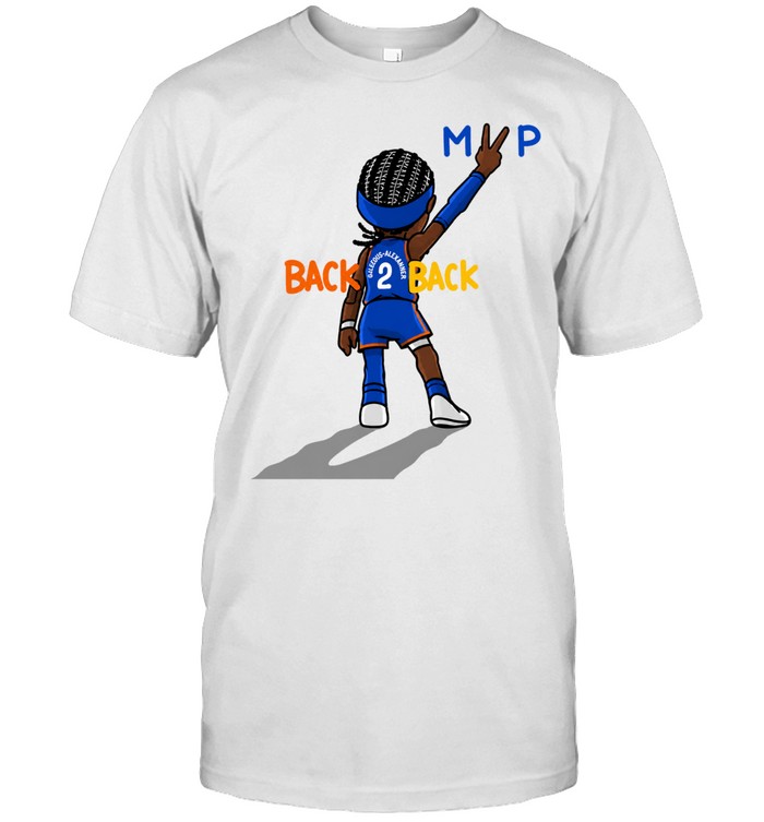 Shai Gilgeous Alexander Cartoon Caricature Oklahoma City Thunder Basketball Mvp Back 2 Back Unisex T-Shirt