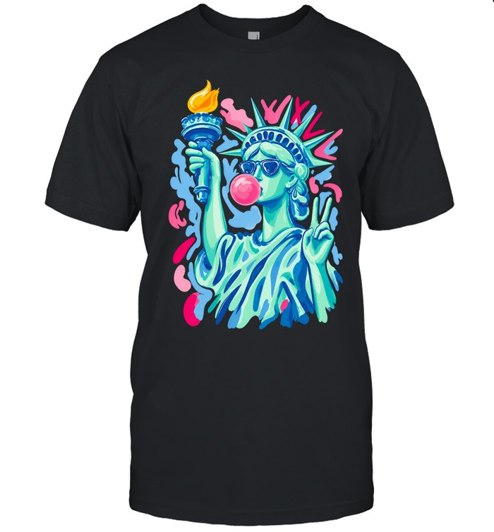 Statue Of Liberty Blowing Bubble Gum 4th Of July Unisex T-Shirt