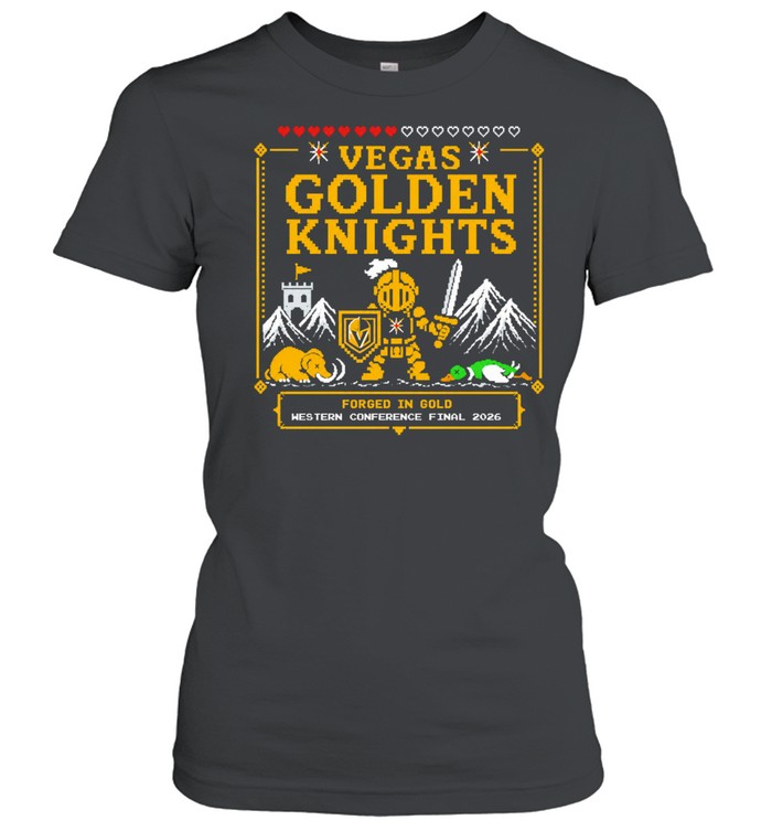 Vegas Golden Knights 2026 Western Conference Final Pixelated Knight Women T-Shirt