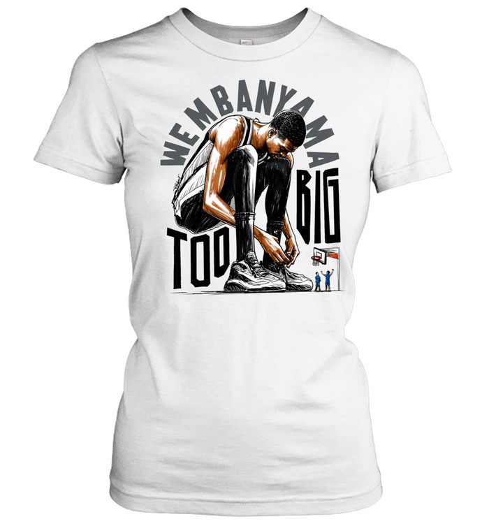 Victor Wembanyama San Antonio Spurs Basketball Too Big Art Cartoon Women T-Shirt