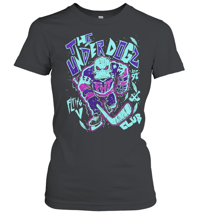 Anaheim Ducks The Underdogs Flying House Club Mascot Women T-Shirt