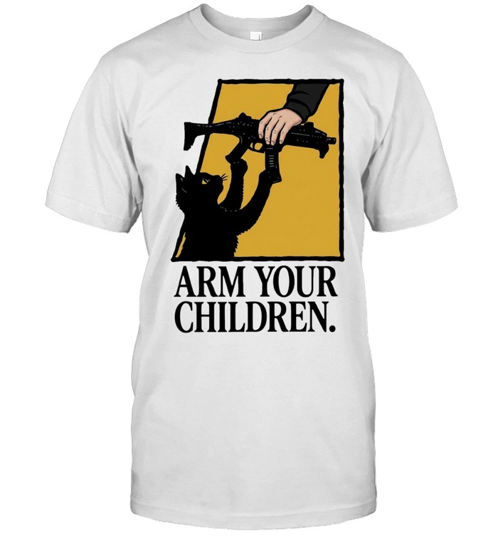 Arm Your Children Black cat claim gun humor Unisex T-Shirt