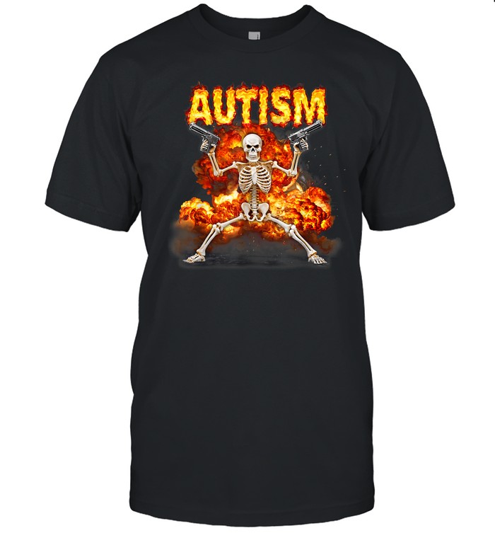 Autism Skeleton With Guns Unisex T-Shirt