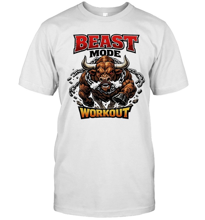 Beast mode workout illustrated bull with chains Unisex T-Shirt