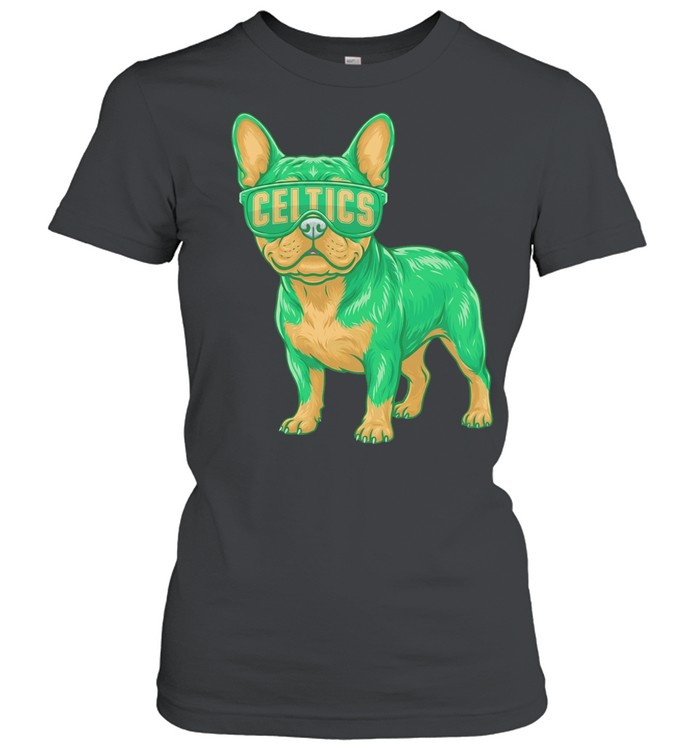 Boston Celtics French Bulldog cartoon Women T-Shirt