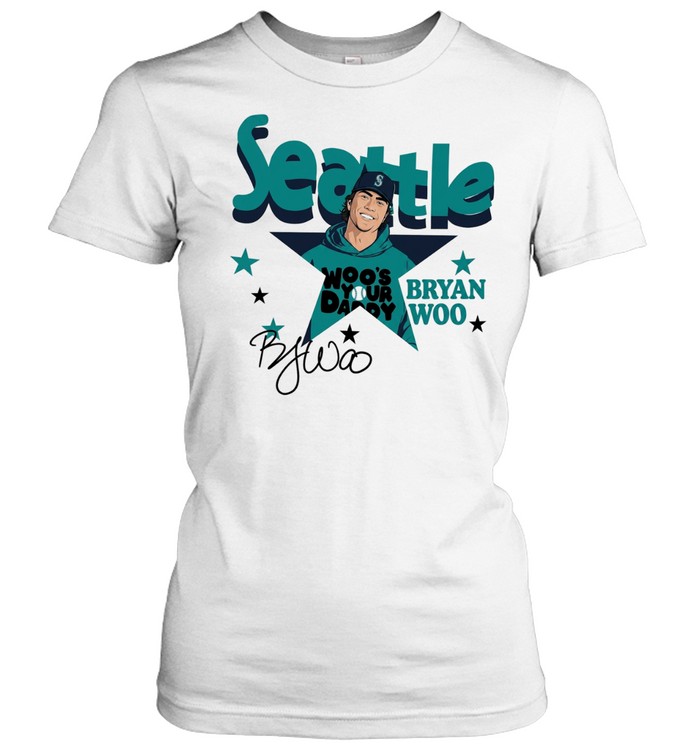 Bryan Woo Seattle Mariners Woo’s Your Daddy Women T-Shirt