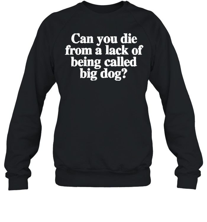 Can You Die From A Lack Of Being Called Big Dog Sweatshirt