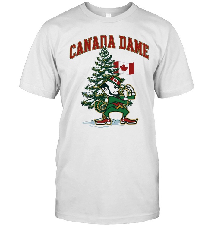 Canada Dame Snowy Pine Tree Leprechaun Fighting Irish Canadian Flag Unisex T-Shirt