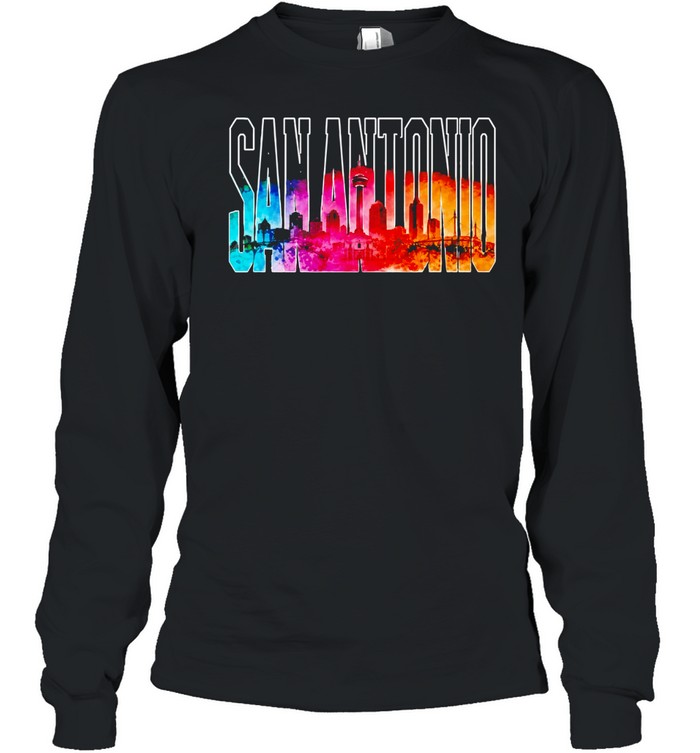 City Skyline Landmark Monument San Antonio Spurs Long Sleeve Tee