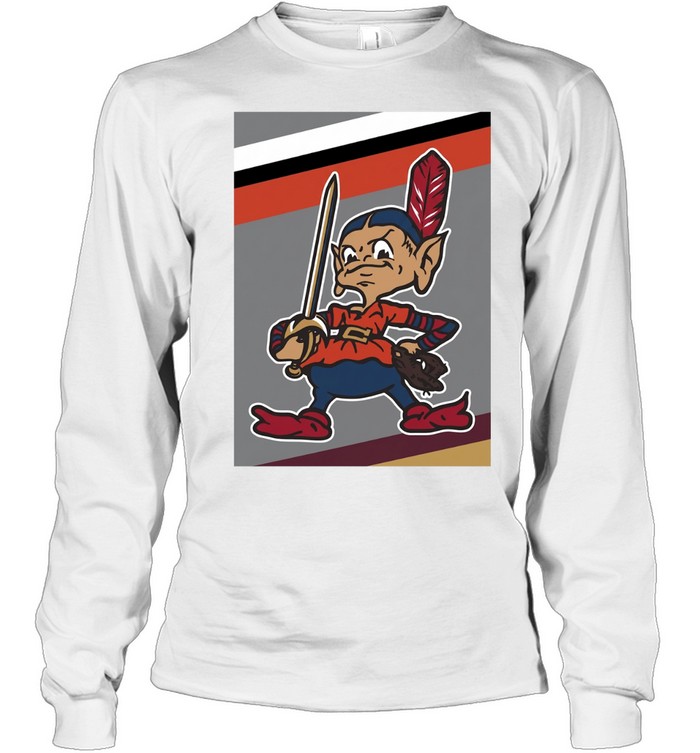 Cleveland Guardians sword warrior mascot vintage cartoon art Long Sleeve Tee