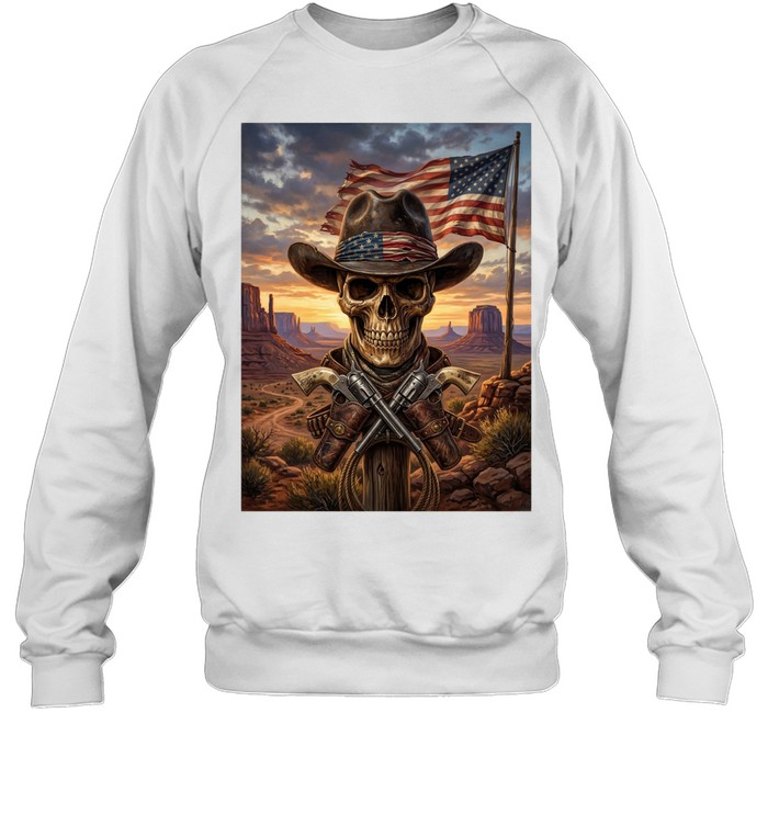 Cowboy Skull Western American Patriot Sweatshirt