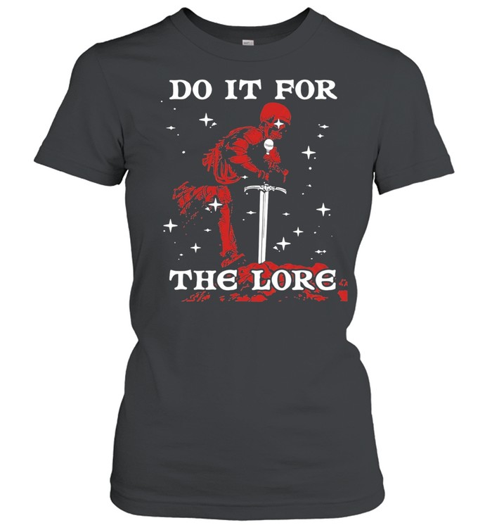 Do It For The Lore Grim Reaper Red Knight Sword Starry Night Fantasy Goth Women T-Shirt