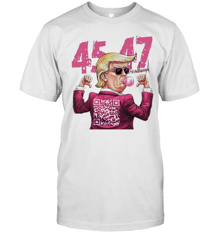 Donald Trump 45 47 Bubble Gum Qr Code Unisex T-Shirt