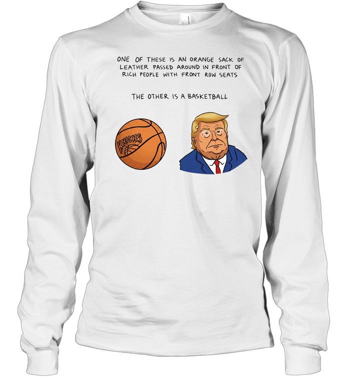 Donald Trump Funny Political Satire New York Knicks Basketball Caricature Long Sleeve Tee