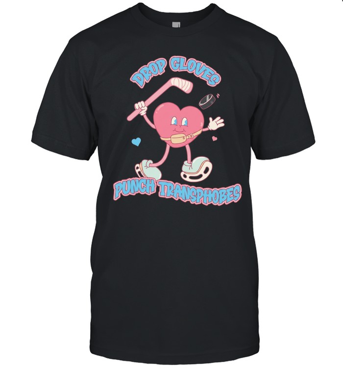 Drop Gloves Punch Transphobes hockey trans rights Unisex T-Shirt