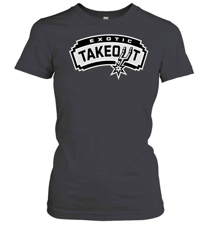 Exotic Takeout San Antonio Spurs Logo Parody Graphic Retro Font Finals 2026 Women T-Shirt