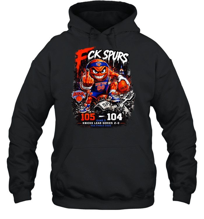 Fck Spurs New York Knicks Basket Ball Cartoon Mascot Win Game 2 Finals 2026 Hoodie