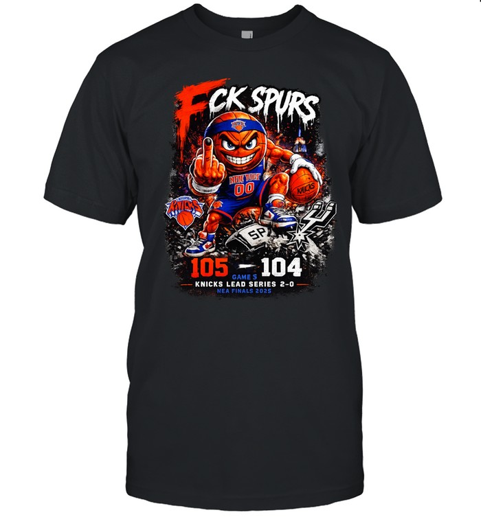 Fck Spurs New York Knicks Basket Ball Cartoon Mascot Win Game 2 Finals 2026 Unisex T-Shirt