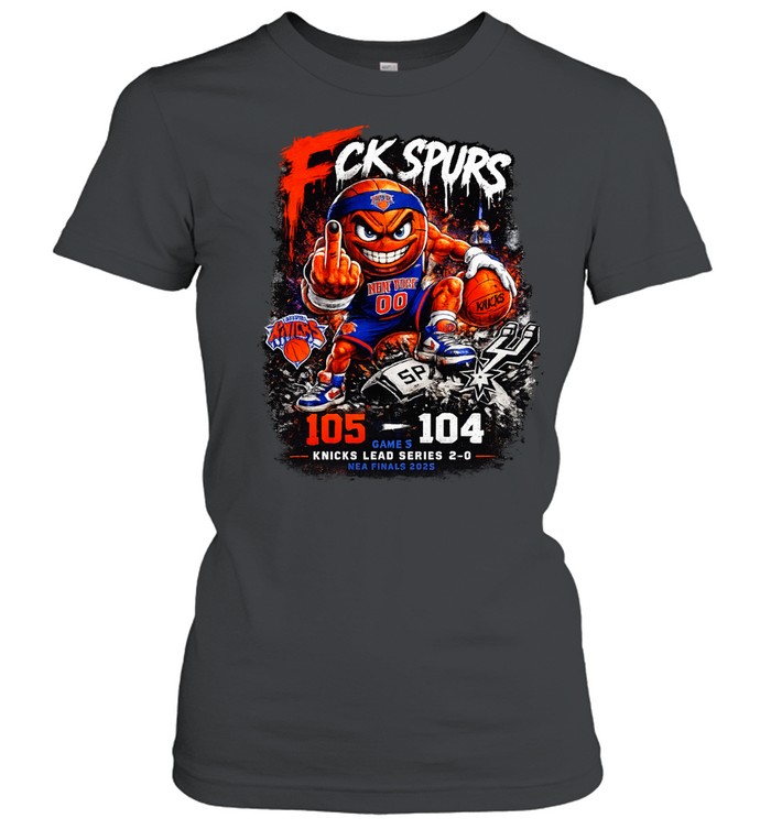 Fck Spurs New York Knicks Basket Ball Cartoon Mascot Win Game 2 Finals 2026 Women T-Shirt