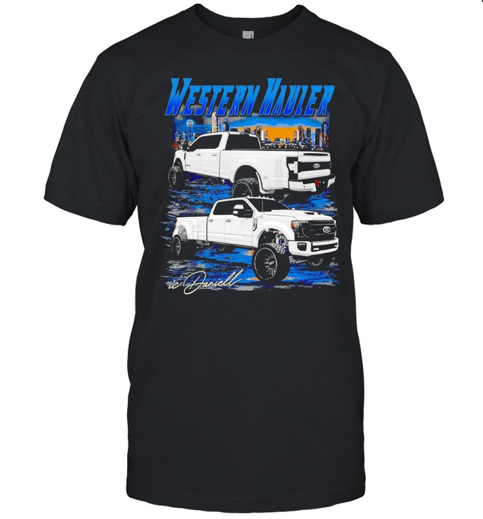 Ford western hauler truck city skyline Unisex T-Shirt
