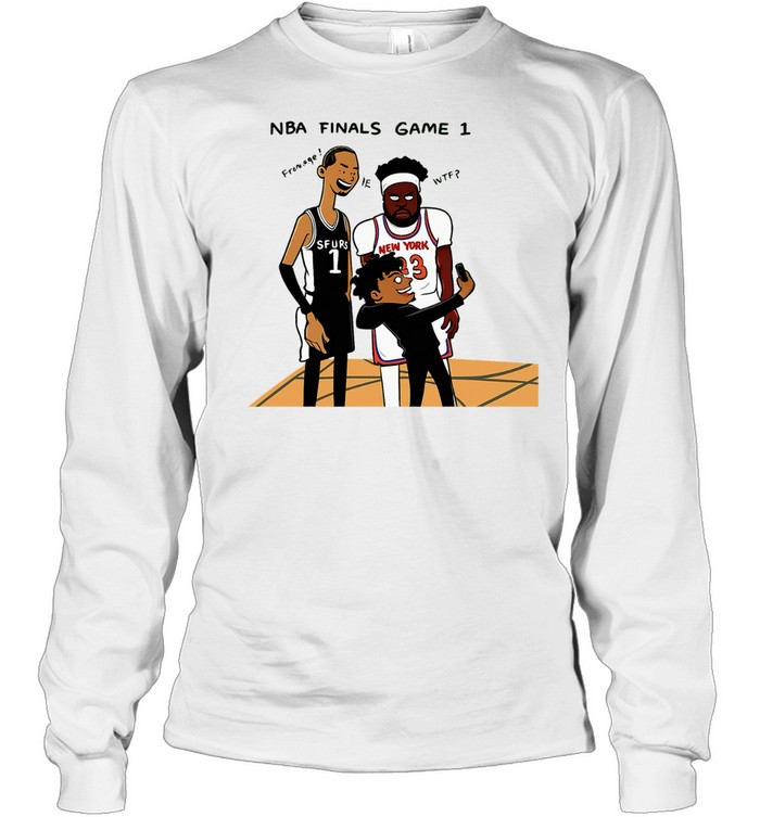 Funny Victor Wembanyama Mitchell Robinson Cartoon Meme Finals 2026 Long Sleeve Tee