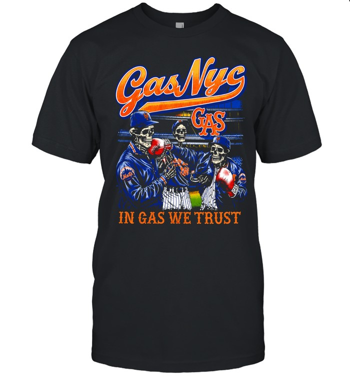 GasNyc Vintage Skeletal Baseball Shirt In Gas We Trust New York Mets Graphic 2026 Unisex T-Shirt