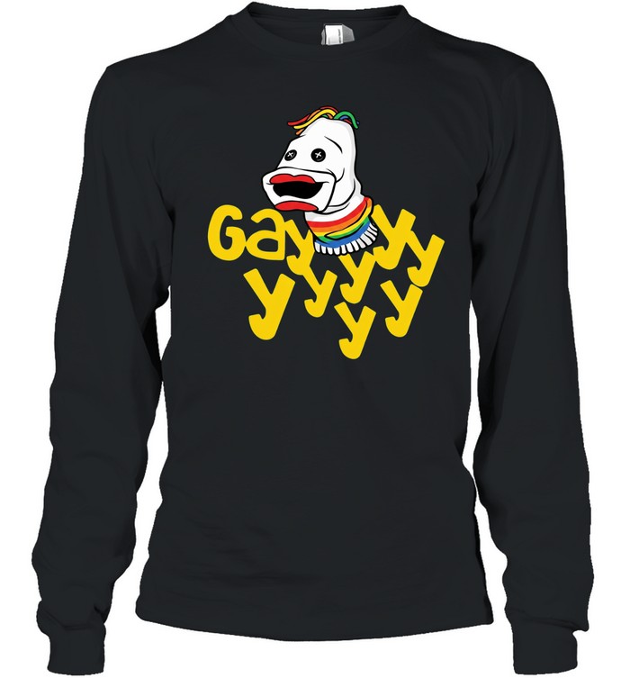 Gayyyyyy Sock Puppet Pride Rainbow LGBTQ Long Sleeve Tee