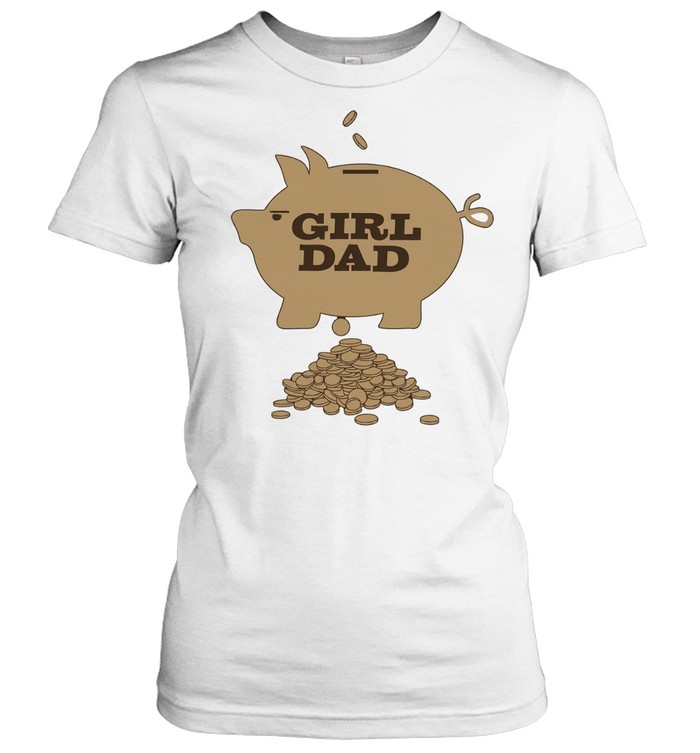 Girl dad piggy bank graphic Women T-Shirt