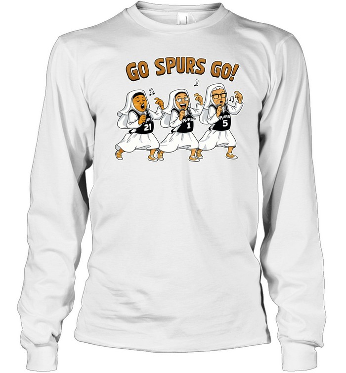 Go Spurs Go Singing Nuns San Antonio Spurs Cartoon Graphic Finals 2026 Long Sleeve Tee