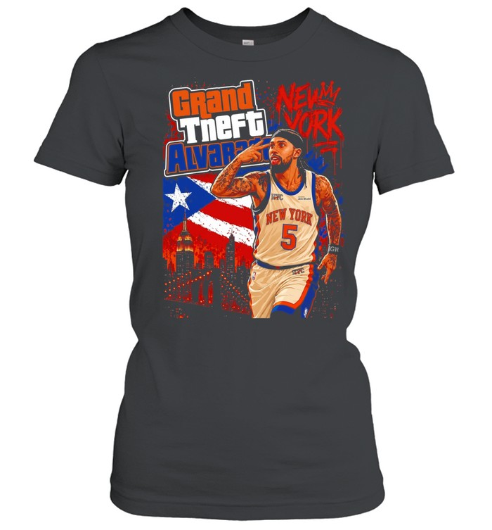 Grand Theft Alvarado New York Knicks Jose Alvarado Women T-Shirt